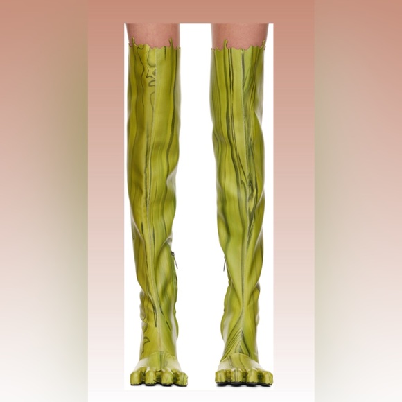AVAVAV Green Very Slimy Feet Thigh High Boots Size 41 Runway Collection RARE - Picture 11 of 16